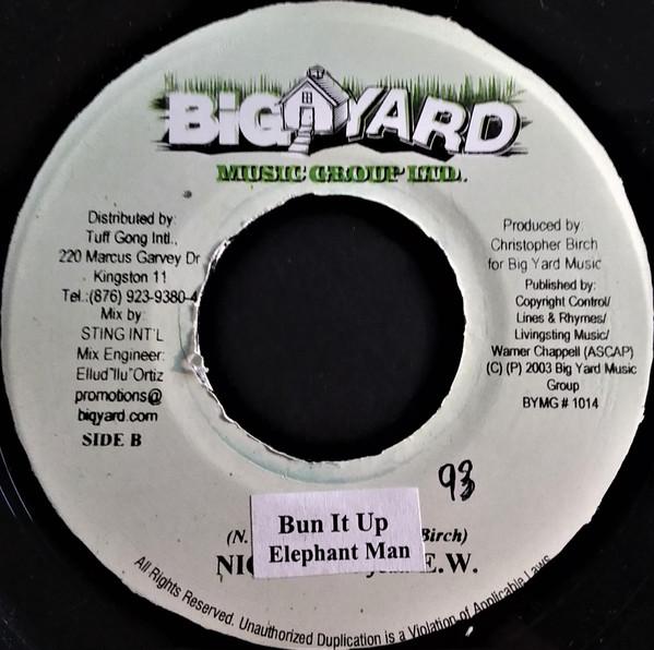 7inch Record ELEPHANT MAN - Bun It Up NONE Big Yard Music 2003 Jamaica Reggae, Ska & Dub Used
7inch Record ELEPHANT MAN - Bun It Up NONE Big Yard Music 2003 Jamaica Reggae, Ska & Dub Used