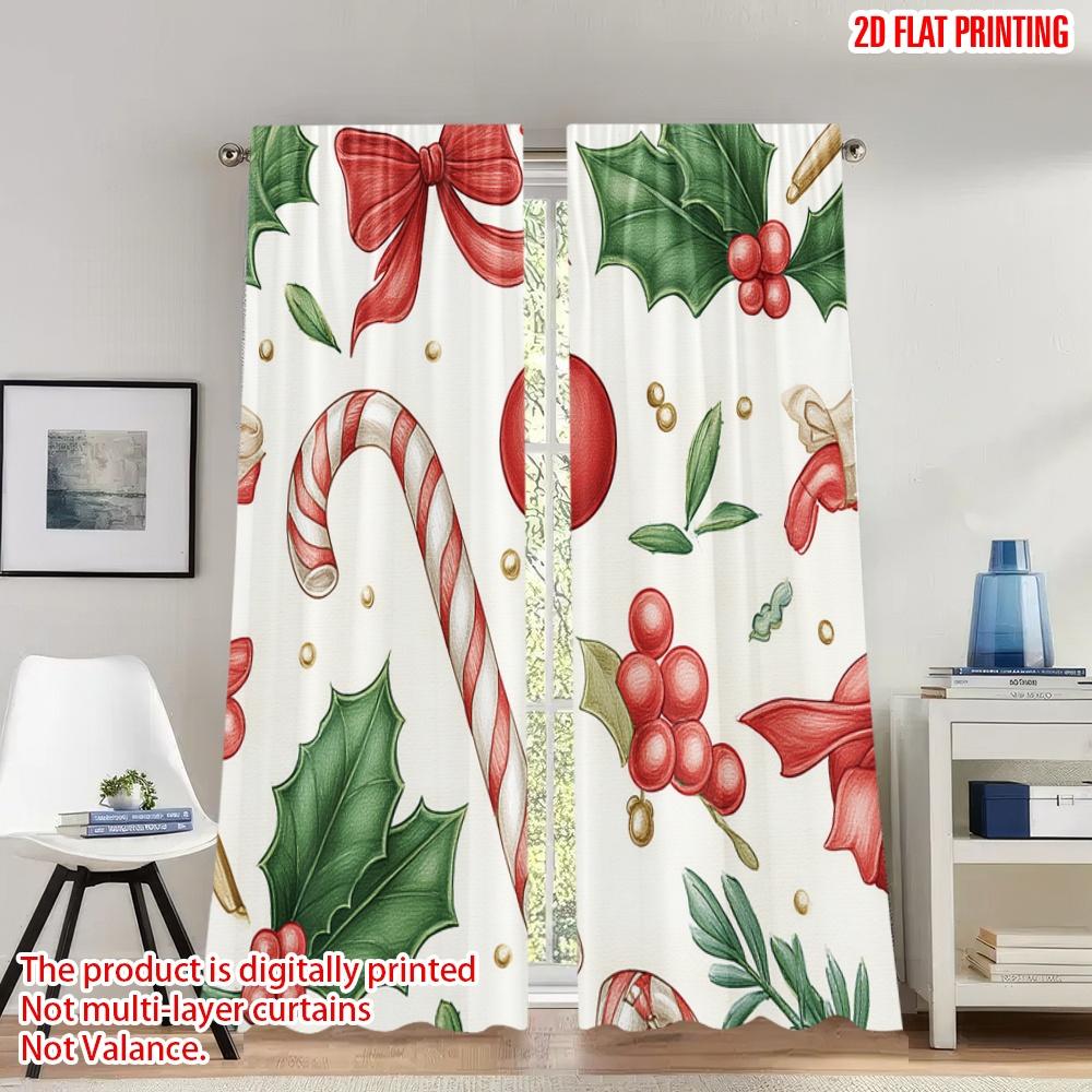 2pcs 2D flat printing Christmas Scene Curtains Christmas Holly Bow Candy Cane Digital Printed Polyester Drapes Party & Holiday 100*130 HOOK 1pcs
2pcs 2D flat printing Christmas Scene Curtains Christmas Holly Bow Candy Cane Digital Printed Polyester Drapes Party & Holiday 100*130 HOOK 1pcs