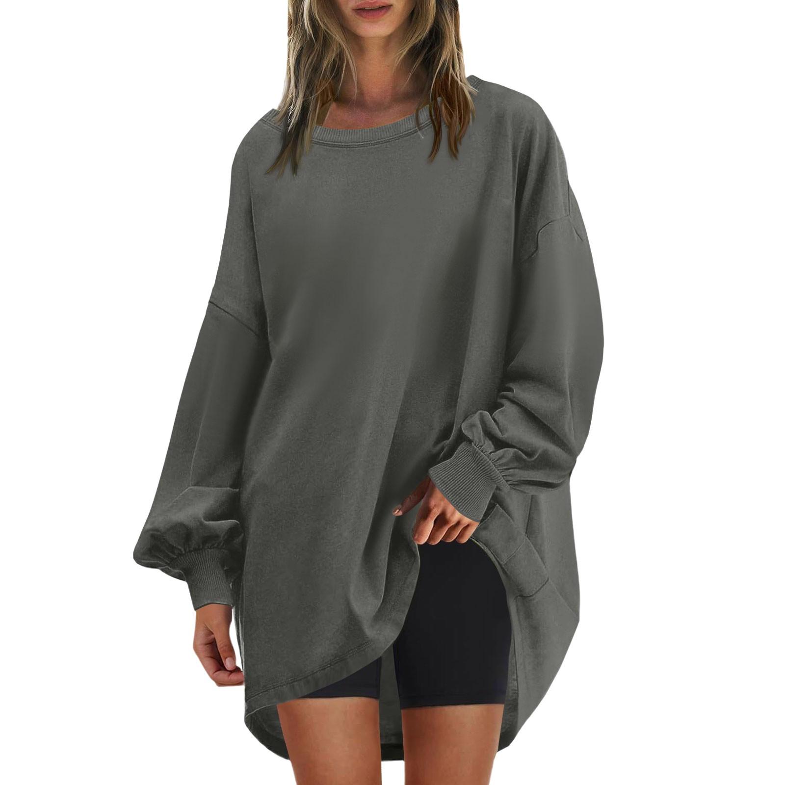 Женская негабаритная круглая толстовка, модный однотонный пуловер, туника с длинными рукавами, топы S
Женская негабаритная круглая толстовка, модный однотонный пуловер, туника с длинными рукавами, топы S