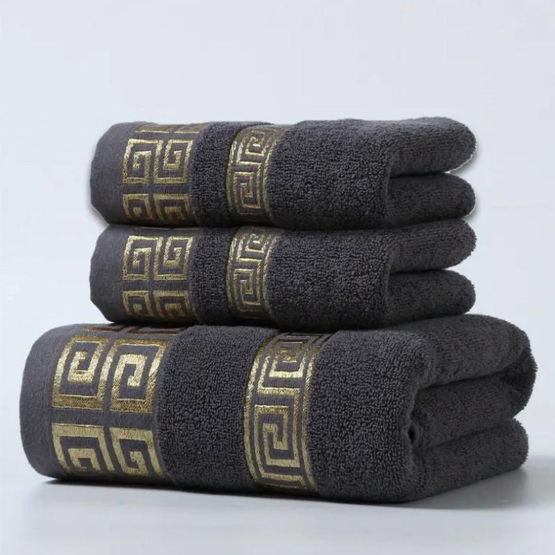 Набор из 3 шт. Черные хлопковые наборы полотенец для ванной: 2 шт. полотенца для рук/лица 34x74 см и 1 шт. большое банное полотенце 70x140 см. Мочалки. Подарочные полотенца. 3pcs set
Набор из 3 шт. Черные хлопковые наборы полотенец для ванной: 2 шт. полотенца для рук/лица 34x74 см и 1 шт. большое банное полотенце 70x140 см. Мочалки. Подарочные полотенца. 3pcs set