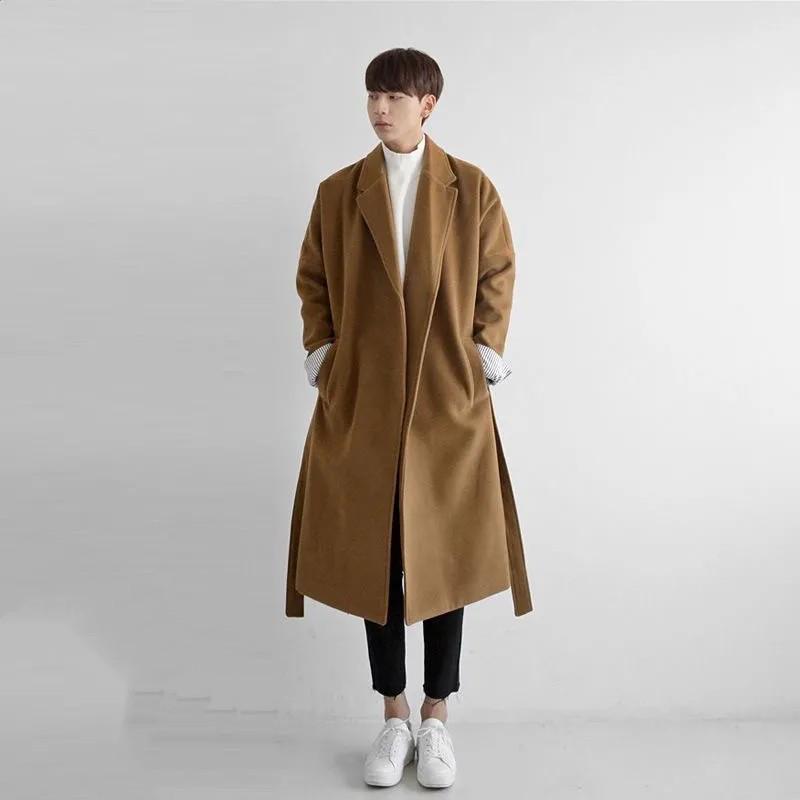Men s Spring and Fall Loose Lacing Medium-length Tweed Coat Youth Solid Color Single-breasted Lapel Windbreaker M
Men s Spring and Fall Loose Lacing Medium-length Tweed Coat Youth Solid Color Single-breasted Lapel Windbreaker M