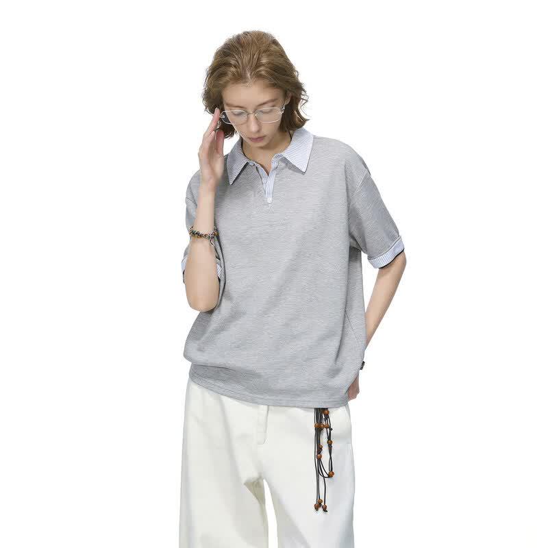 ICH MODE Striped Faux Two-Piece Polo T-Shirt XL
ICH MODE Striped Faux Two-Piece Polo T-Shirt XL