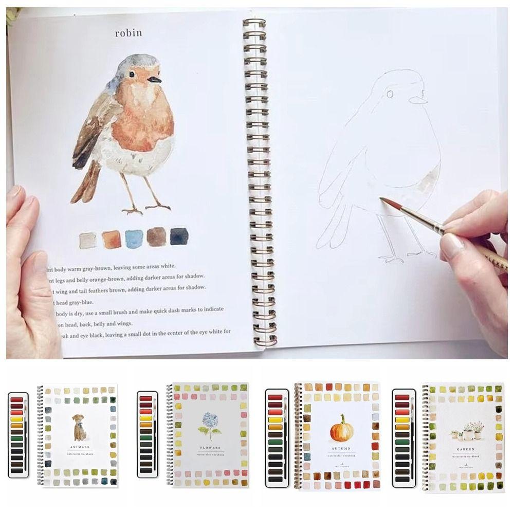 with Paint Brush 12 Colors Watercolor Paint Set Watercolor Painting Book Children Drawing Garden
with Paint Brush 12 Colors Watercolor Paint Set Watercolor Painting Book Children Drawing Garden