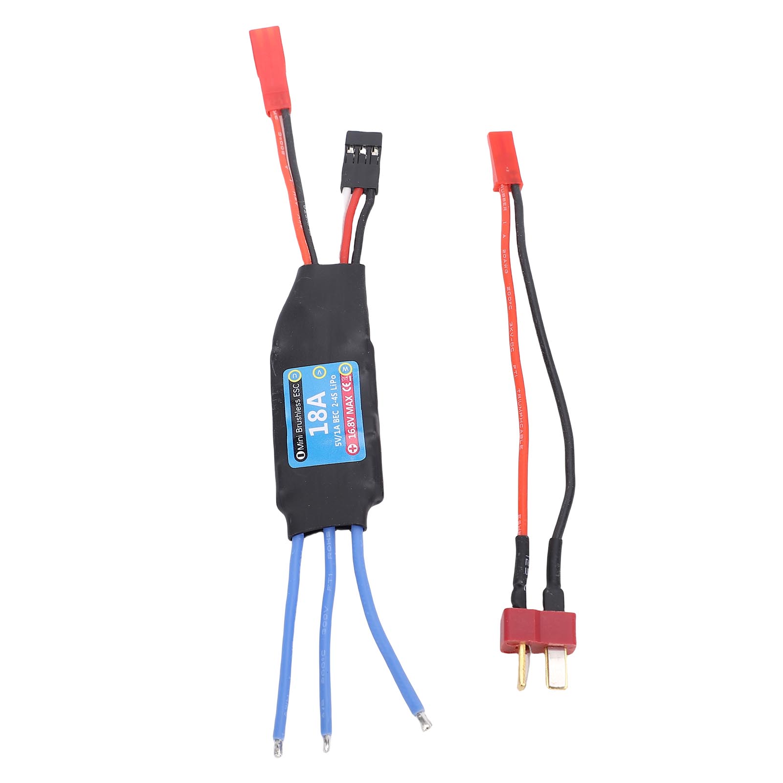 18A Brushless ESC Electronic Speed Controller Jst Power Supply Female Connector with Jst Male
18A Brushless ESC Electronic Speed Controller Jst Power Supply Female Connector with Jst Male