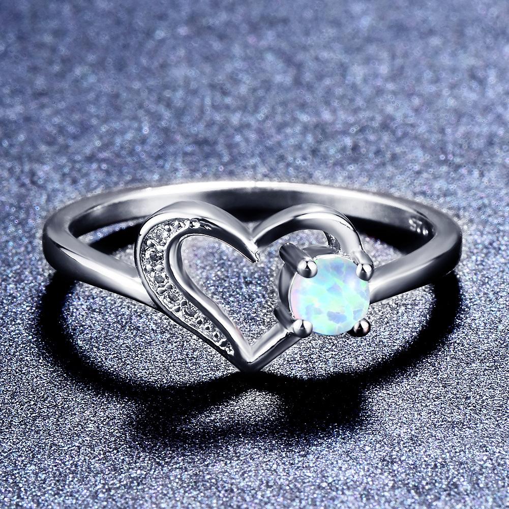 Minimalist style circular white blue purple hollow peach heart womens versatile ring No. 6
Minimalist style circular white blue purple hollow peach heart womens versatile ring No. 6