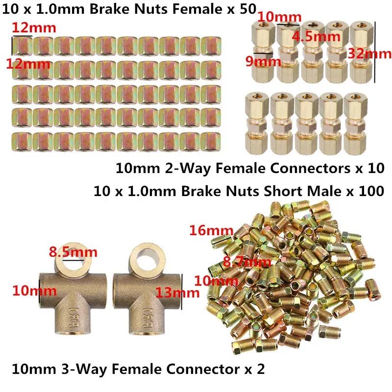 182Pcs Brake Hose Line Pipe Connectors Nuts Union Fittings Screw Male Female Kits 2 3 Way 10mm x 1mm 3/8 7/16 Metric Nuts
182Pcs Brake Hose Line Pipe Connectors Nuts Union Fittings Screw Male Female Kits 2 3 Way 10mm x 1mm 3/8 7/16 Metric Nuts