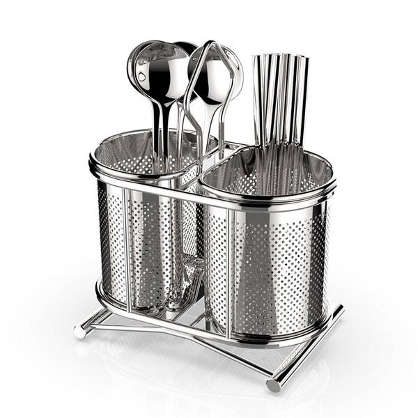Starfix Belita twin perforated cutlery container, silver, 1 piece, Korean popular tableware
Starfix Belita twin perforated cutlery container, silver, 1 piece, Korean popular tableware
