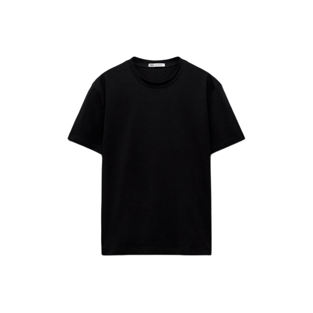 Zara Pullover Round Neck Short Sleeve T-Shirt Women Tops Black 3253322-800 M 
Zara Pullover Round Neck Short Sleeve T-Shirt Women Tops Black 3253322-800 M