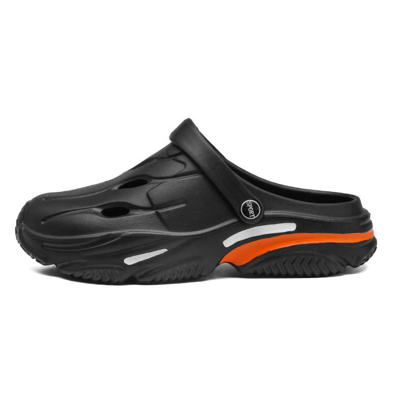 Модные мужские летние тапочки из ЭВА, мягкие, удобные, высокоэластичные, мужские сандалии, тапочки, модные, универсальные, мужские, пляжные, водонепроницаемые сандалии для мужчин 44 чёрный