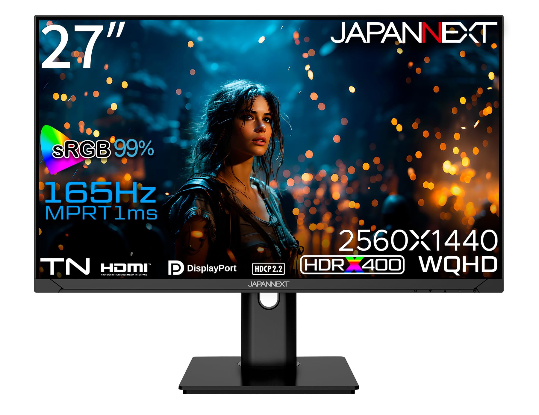 JAPANNEXT 27-inch monitor WQHD 2560x1440 resolution TN display (HDMIDisplayPortBuilt-in speakerHeight adjustmentRotation (pivot) functionVESA
JAPANNEXT 27-inch monitor WQHD 2560x1440 resolution TN display (HDMIDisplayPortBuilt-in speakerHeight adjustmentRotation (pivot) functionVESA