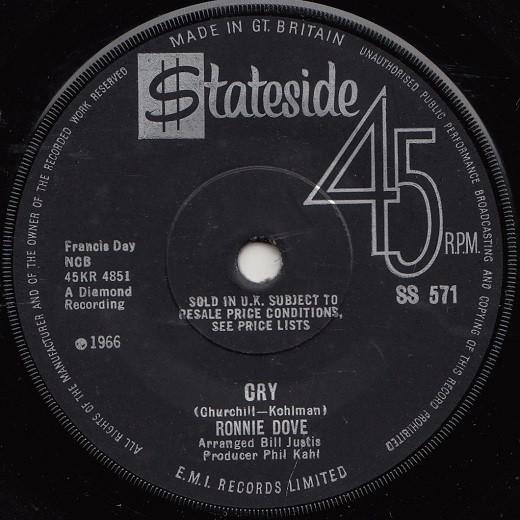 7-дюймовая пластинка RONNIE DOVE - Cry / Autumn Rhapsody SS571 Stateside 1966 UK Поп Б/У
7-дюймовая пластинка RONNIE DOVE - Cry / Autumn Rhapsody SS571 Stateside 1966 UK Поп Б/У