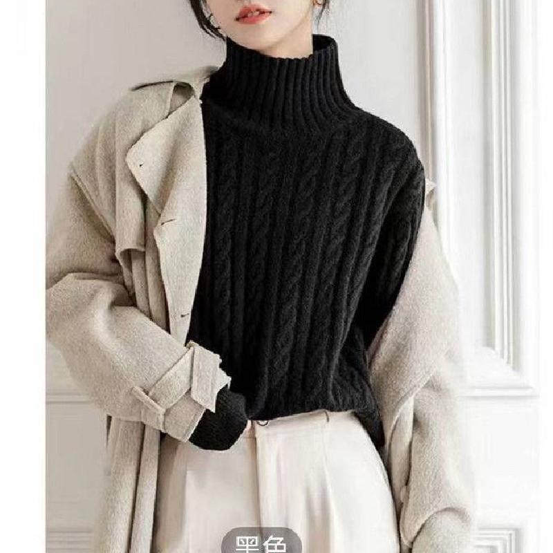 Solid color bottoming shirt pullover wearing women s semi-turtleneck sweater autumn and winter fashion thickened loose short knitted sweater One size чёрный
Solid color bottoming shirt pullover wearing women s semi-turtleneck sweater autumn and winter fashion thickened loose short knitted sweater One size чёрный