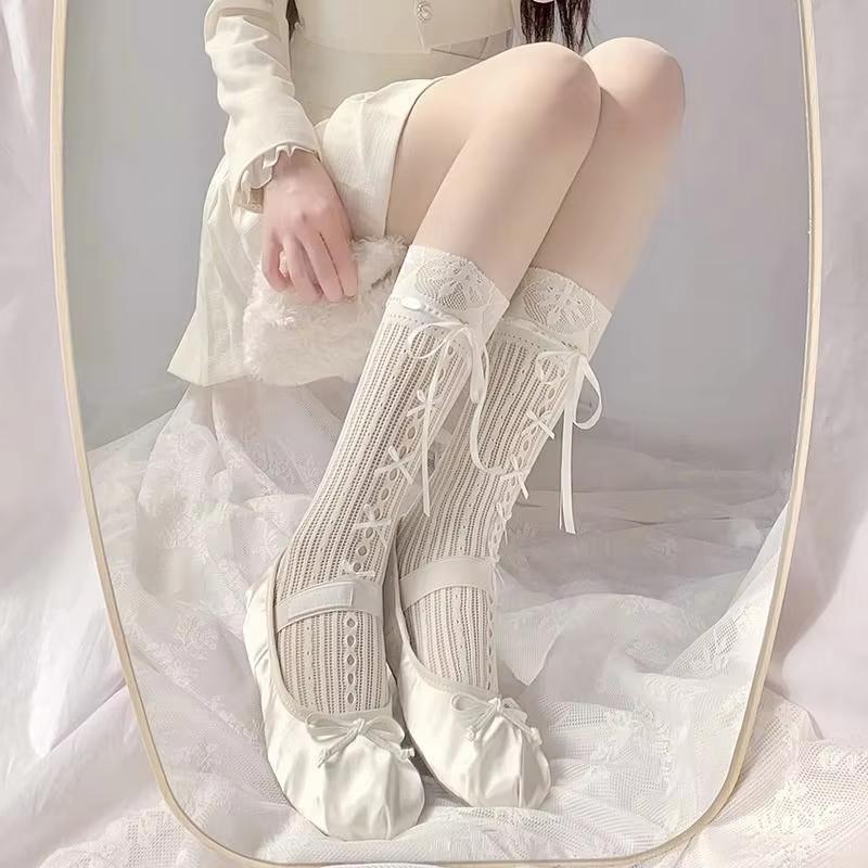 1 Pair Lace Stocking Ballet Ribbon Bow Hollow Striped Fishnet Long Socks For Women Girl Cute Jk Lolita Knee Socks Stockings Set One Size бежевий
1 Pair Lace Stocking Ballet Ribbon Bow Hollow Striped Fishnet Long Socks For Women Girl Cute Jk Lolita Knee Socks Stockings Set One Size бежевий
