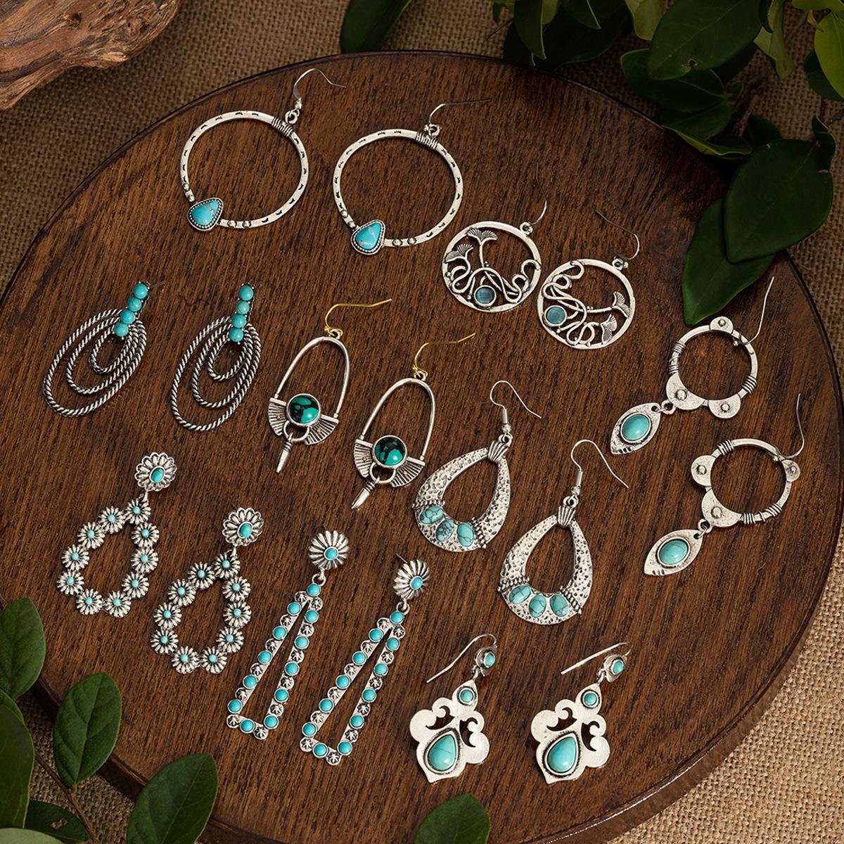 Длинные серьги в стиле ретро бирюзового богемного этнического стиля для женщин
Длинные серьги в стиле ретро бирюзового богемного этнического стиля для женщин