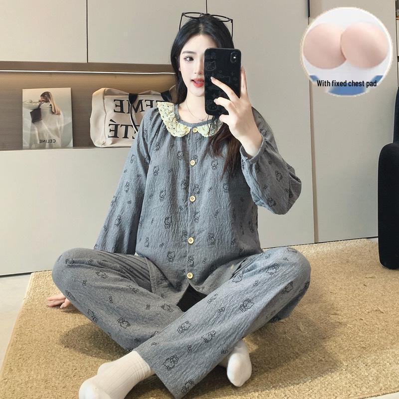 Women s Lace Trim Cartoon Pajama Set with Built-in Padding and Long Sleeves - Spring/Autumn Loungewear Size 2 (suggested 75-115 jin)
Women s Lace Trim Cartoon Pajama Set with Built-in Padding and Long Sleeves - Spring/Autumn Loungewear Size 2 (suggested 75-115 jin)