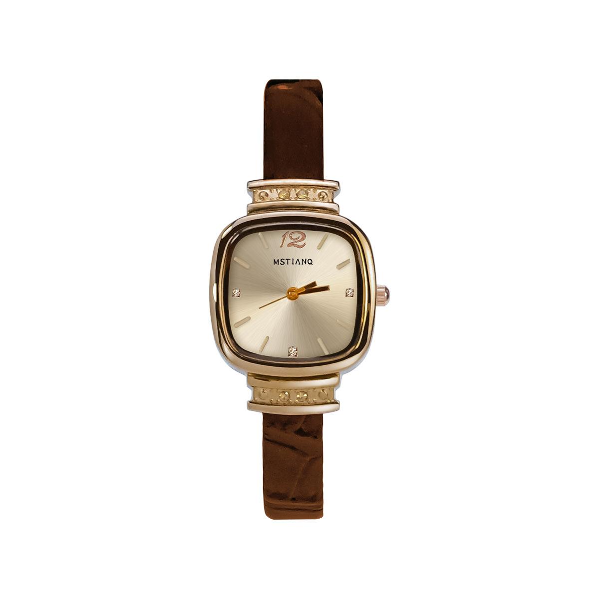 Retro Watch Women S Style, French Light Luxury Niche Design Small Brown Square Dial Women S Fashion Coffee Gold
Retro Watch Women S Style, French Light Luxury Niche Design Small Brown Square Dial Women S Fashion Coffee Gold