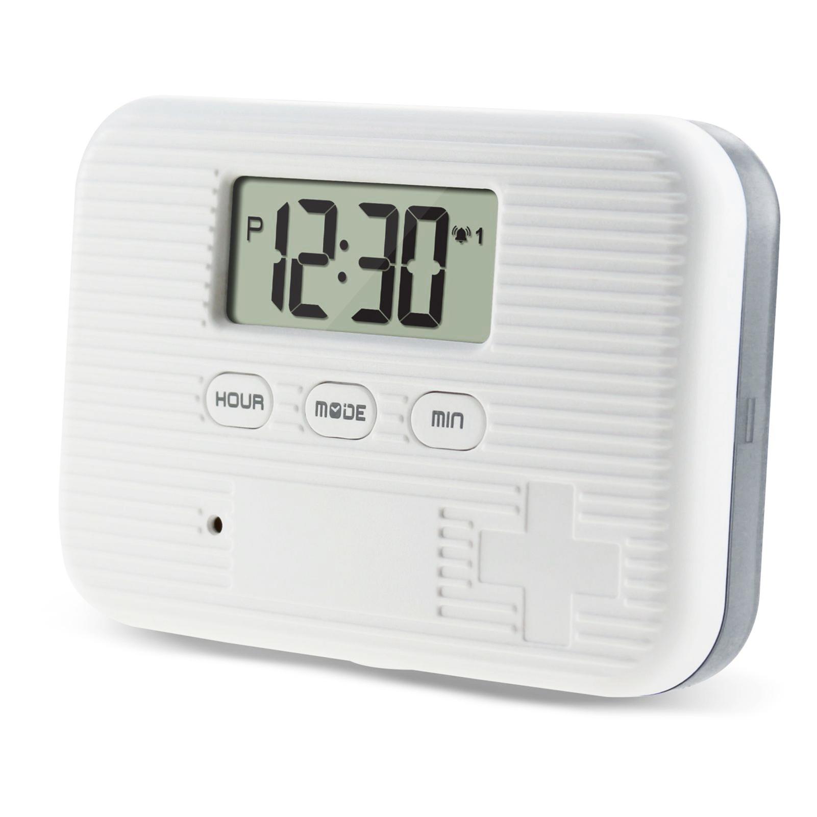 Портативная мини-таблетница с напоминаниями по времени, 6 отделений, органайзер для таблеток, электронный напоминатель, таблетница с таймером, пять групп серый