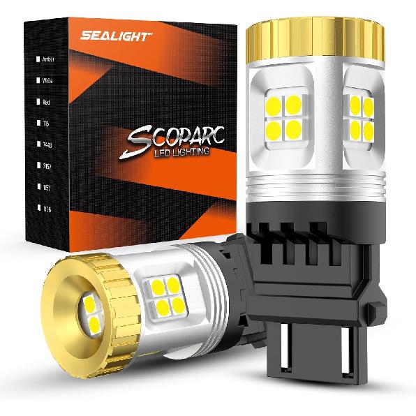 SEALIGHT 3157 LED Bulb for Turn Signal Lights, 1200% Super Bright 3156 3056 3057 4057 4157 LED Light Bulb Amber Yellow for Marker Light Bulb J7-White
SEALIGHT 3157 LED Bulb for Turn Signal Lights, 1200% Super Bright 3156 3056 3057 4057 4157 LED Light Bulb Amber Yellow for Marker Light Bulb J7-White