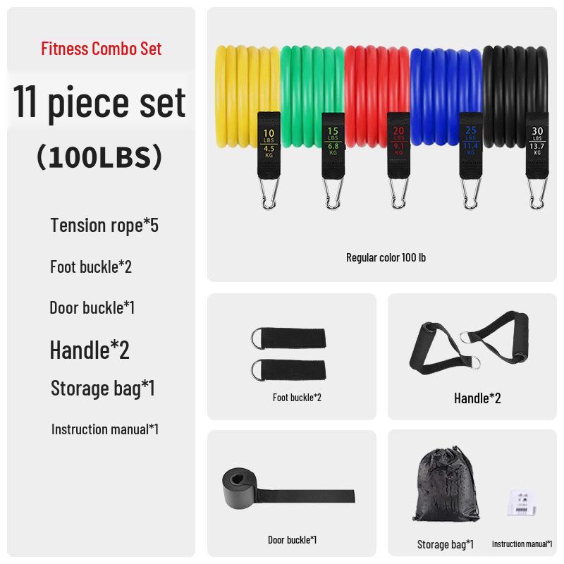 Набор фитнес-лент-эспандеров из 11 штук для домашних тренировок
Набор фитнес-лент-эспандеров из 11 штук для домашних тренировок