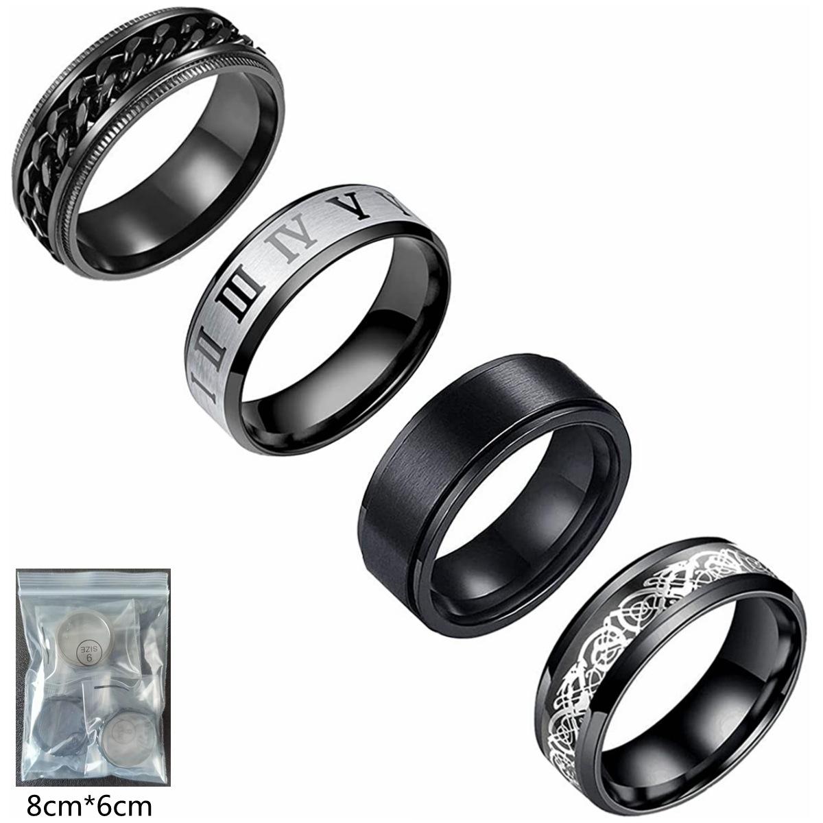 Набор из четырех браслетов из нержавеющей стали с вращающимся кольцом, уменьшающим давление, диаметром 8 мм. 
Набор из четырех браслетов из нержавеющей стали с вращающимся кольцом, уменьшающим давление, диаметром 8 мм.