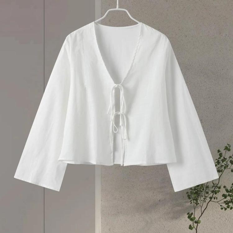 Spring New Lace Up Bow Shirts Women V Neck Hollow Out Long Sleeve Tops Female Streetwear Loose Lady Top L білий
Spring New Lace Up Bow Shirts Women V Neck Hollow Out Long Sleeve Tops Female Streetwear Loose Lady Top L білий