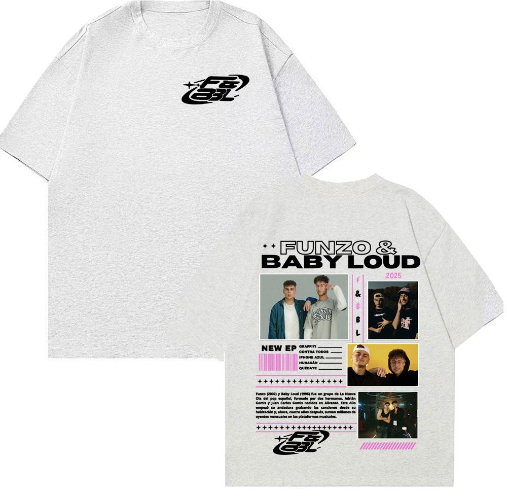 Rapper Funzo & Baby Loud 2025 Tour Graphic T-shirts Men Casual 100% Cotton Oversized T Shirt Unisex Fashion Punk Hip Hop T-shirt 2XL
Rapper Funzo & Baby Loud 2025 Tour Graphic T-shirts Men Casual 100% Cotton Oversized T Shirt Unisex Fashion Punk Hip Hop T-shirt 2XL