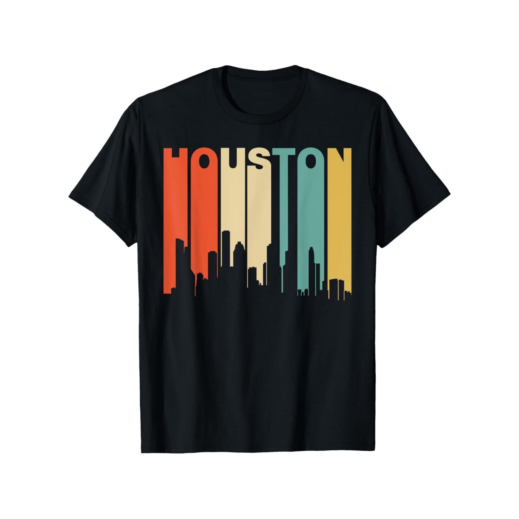 Retro 1970s Houston Texas Skyline T-Shirt, Unisex Cotton Casual Round Neck Short Sleeve Tee with Vibrant Striped Design S чёрный
Retro 1970s Houston Texas Skyline T-Shirt, Unisex Cotton Casual Round Neck Short Sleeve Tee with Vibrant Striped Design S чёрный
