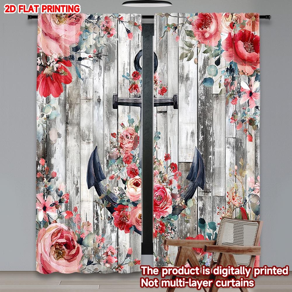 Set Of 2 Flat Printing Happy Valentine Day Curtains Rose Anchor Print Digital Printed Polyester Drapes Birthday Party Perfect Made W100*H70(CM)-Hooks&2PCS
Set Of 2 Flat Printing Happy Valentine Day Curtains Rose Anchor Print Digital Printed Polyester Drapes Birthday Party Perfect Made W100*H70(CM)-Hooks&2PCS