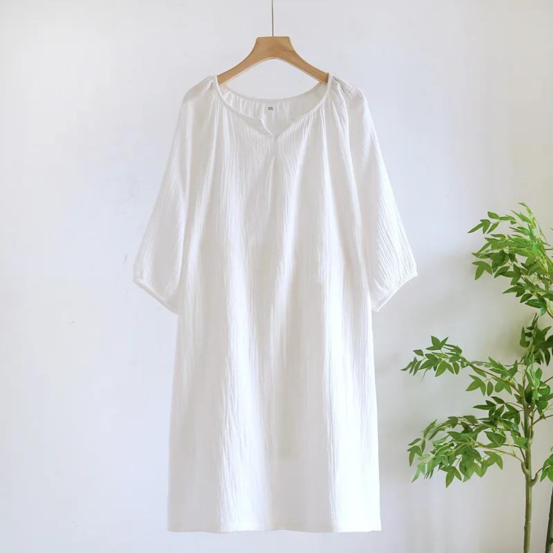 Solid Color Women s Summer Round Neck Cotton Nightgown Plus Size Loose Home Night Wear Dresses for Women Sleepwear L білий
Solid Color Women s Summer Round Neck Cotton Nightgown Plus Size Loose Home Night Wear Dresses for Women Sleepwear L білий