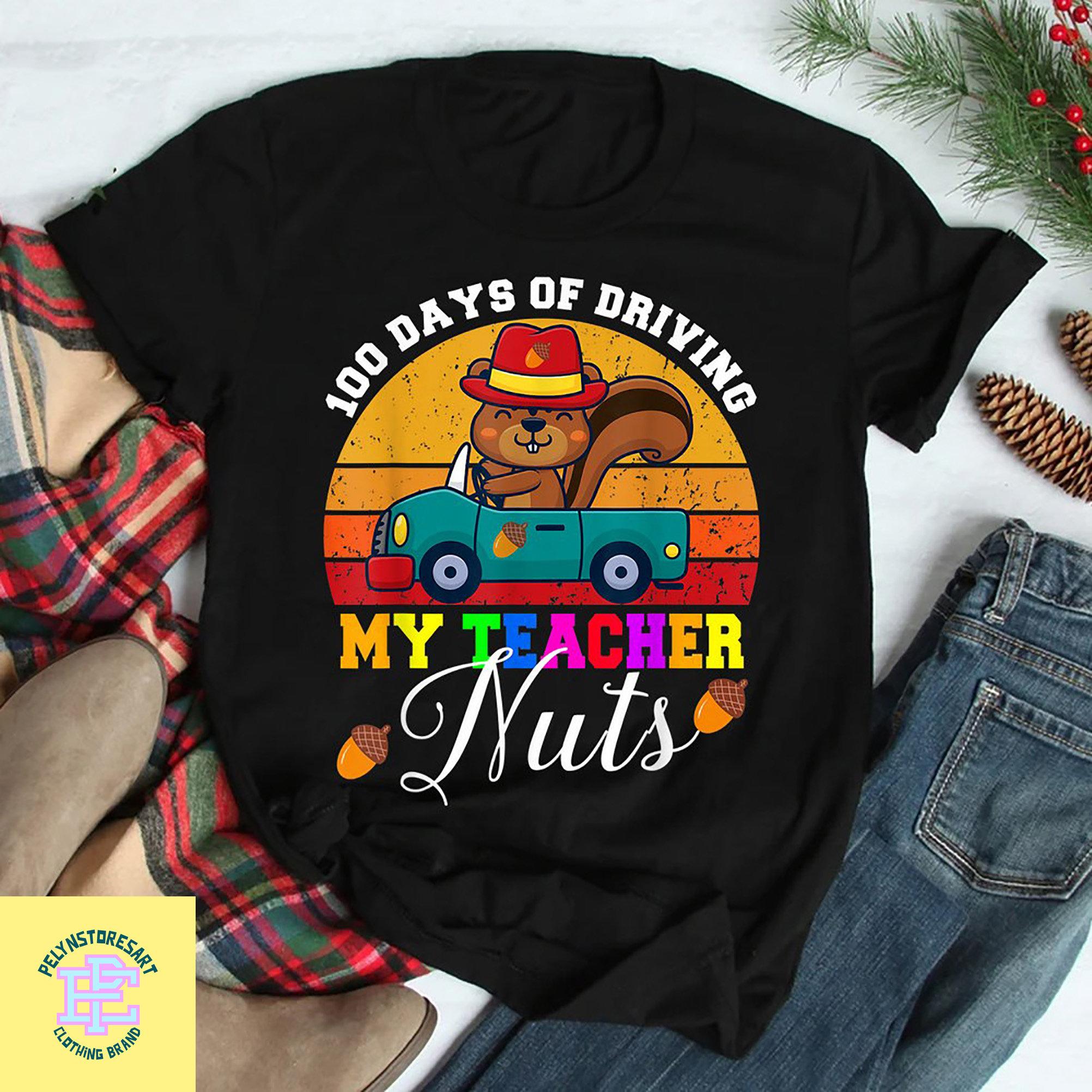 100 Days Drive Teachers Crazy Tshirt 100th Day of School Commemorative Tshirt Retro Teacher Tshirt Squirrel Unisex Tshirt S
100 Days Drive Teachers Crazy Tshirt 100th Day of School Commemorative Tshirt Retro Teacher Tshirt Squirrel Unisex Tshirt S