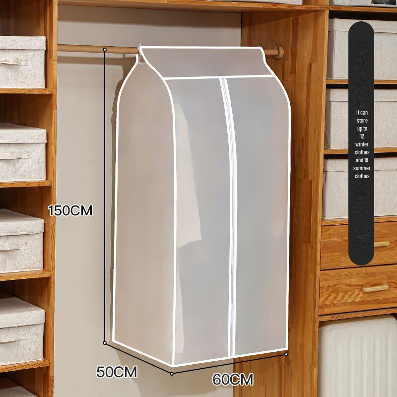 Толстый водонепроницаемый прозрачный чехол от пыли для пальто и платьев - 3D-сумка для хранения в гардеробе
Толстый водонепроницаемый прозрачный чехол от пыли для пальто и платьев - 3D-сумка для хранения в гардеробе