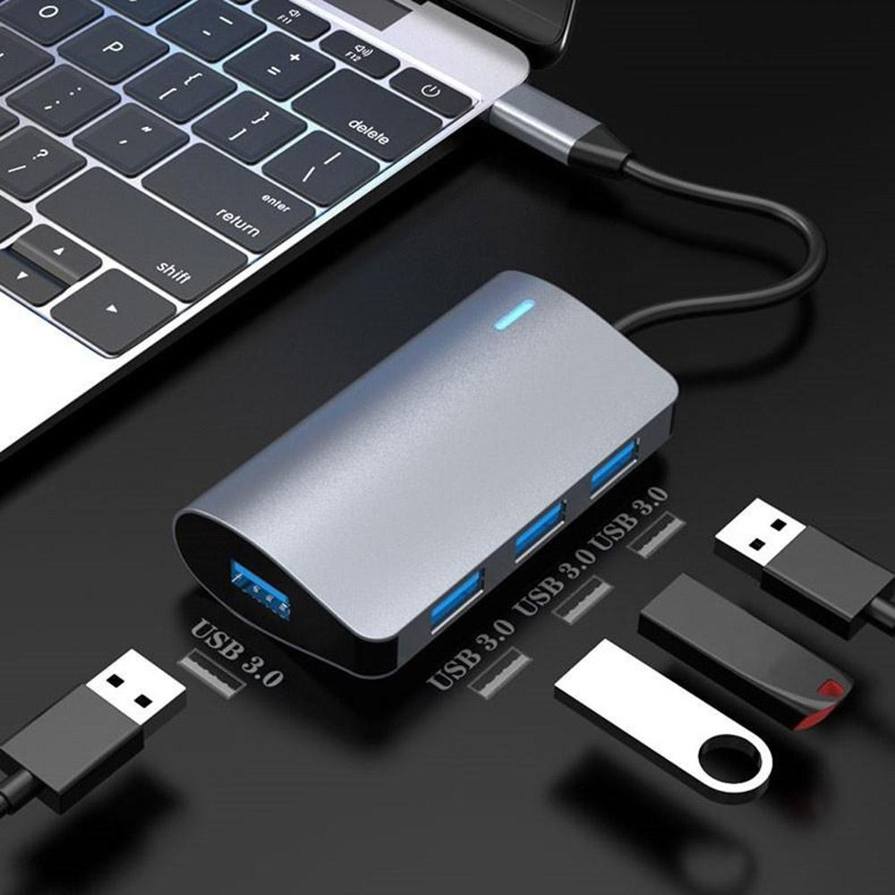 2395-0430 USB-C Hub with 4 USB 3.0 Ports 5Gbps Data Transfer Aluminum Alloy Docking Station Black
2395-0430 USB-C Hub with 4 USB 3.0 Ports 5Gbps Data Transfer Aluminum Alloy Docking Station Black