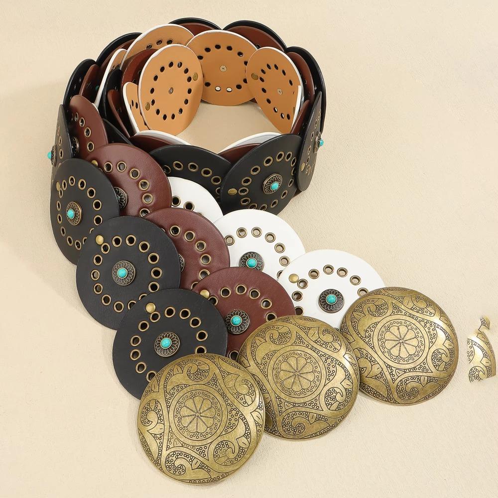 Adjustable Western Leather Waistband Exaggerated Woman Vintage Belt Wide Boho Disc Belt Cowgirl білий
Adjustable Western Leather Waistband Exaggerated Woman Vintage Belt Wide Boho Disc Belt Cowgirl білий