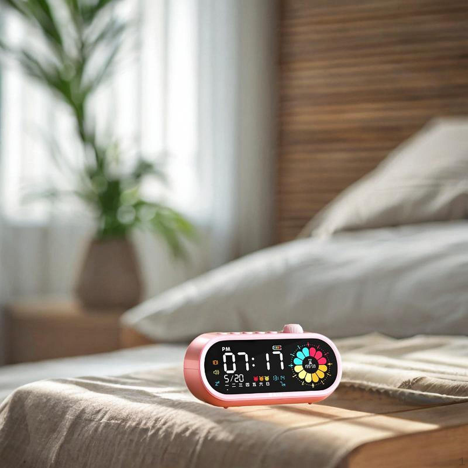 Будильник прикроватный маленький симпатичный стол с таймером для кухни детская спальня для девочек розовый
