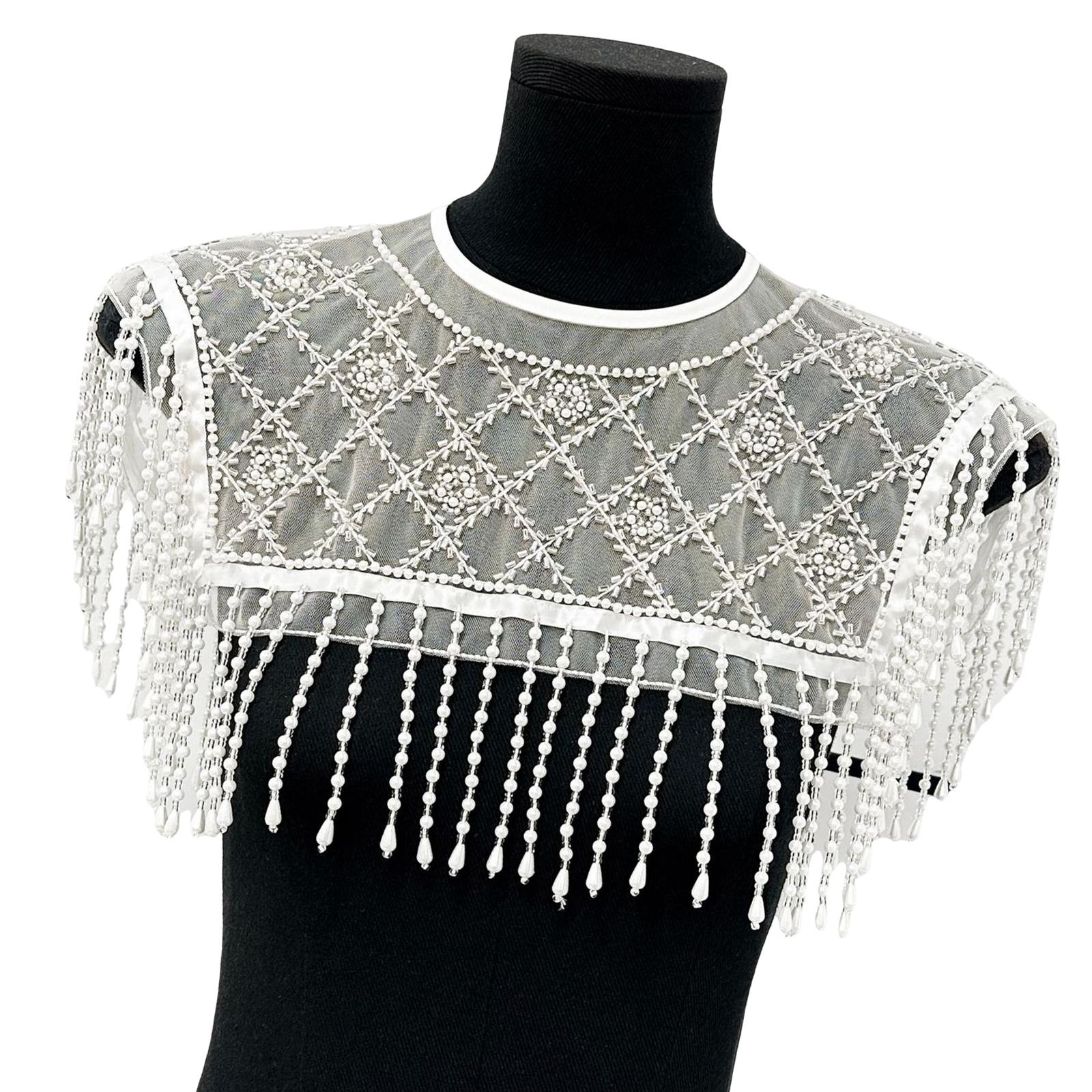 Embroidered Lace False Collar with Artificial Pearls And Beadwork Design for Women Chinese Traditional Costume 1
Embroidered Lace False Collar with Artificial Pearls And Beadwork Design for Women Chinese Traditional Costume 1