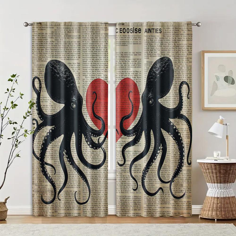 2 pcs, filtering curtains (excluding rods, non-movable, without batteries) Charming octopus couple with red 29x65in(75x166cm)
2 pcs, filtering curtains (excluding rods, non-movable, without batteries) Charming octopus couple with red 29x65in(75x166cm)