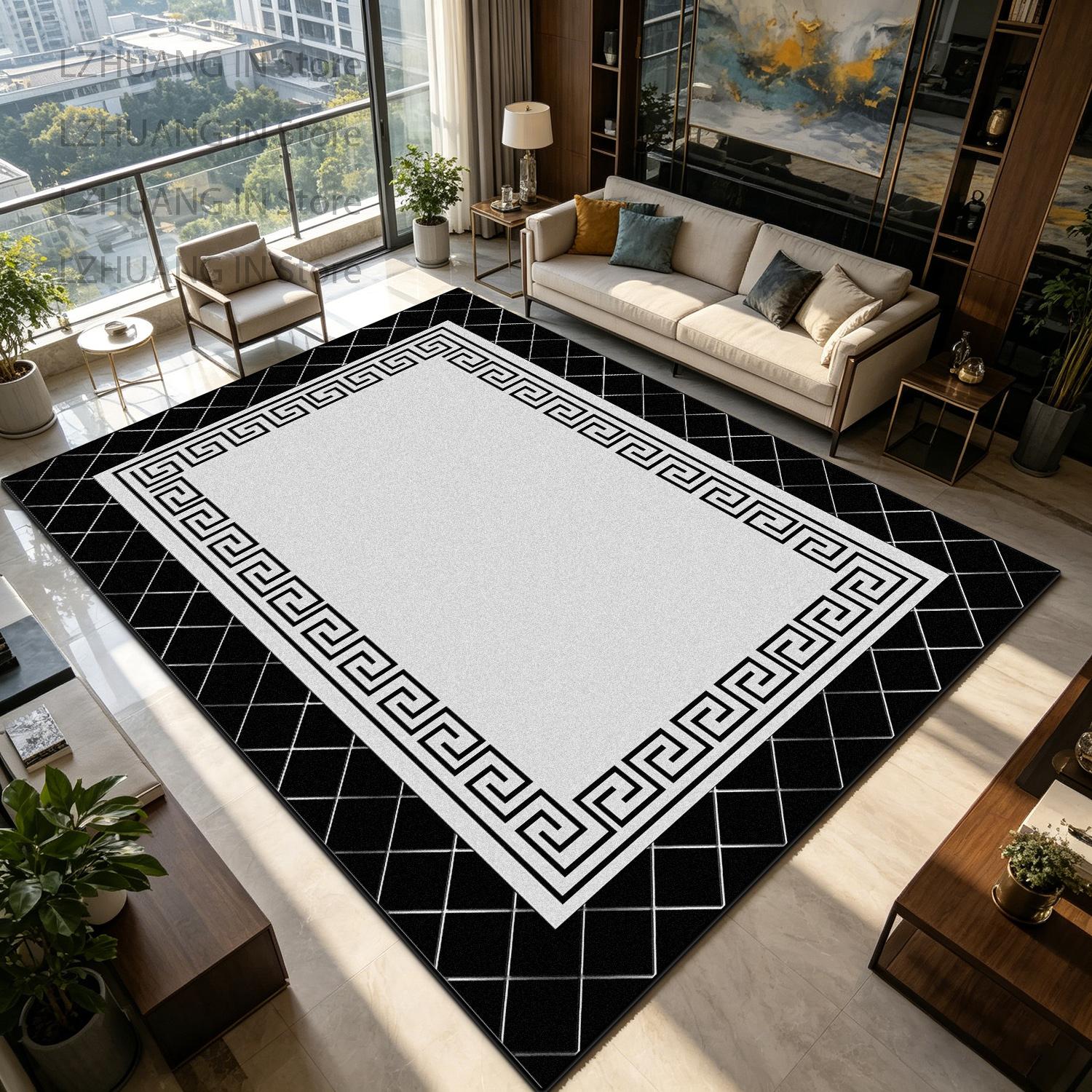 Black White New Chinese Style Living Room Carpet Home Decoration Luxury Non-slip Soft Rug Easy Clean Short Velvet Big Floor Mats 40cm x 60cm
Black White New Chinese Style Living Room Carpet Home Decoration Luxury Non-slip Soft Rug Easy Clean Short Velvet Big Floor Mats 40cm x 60cm