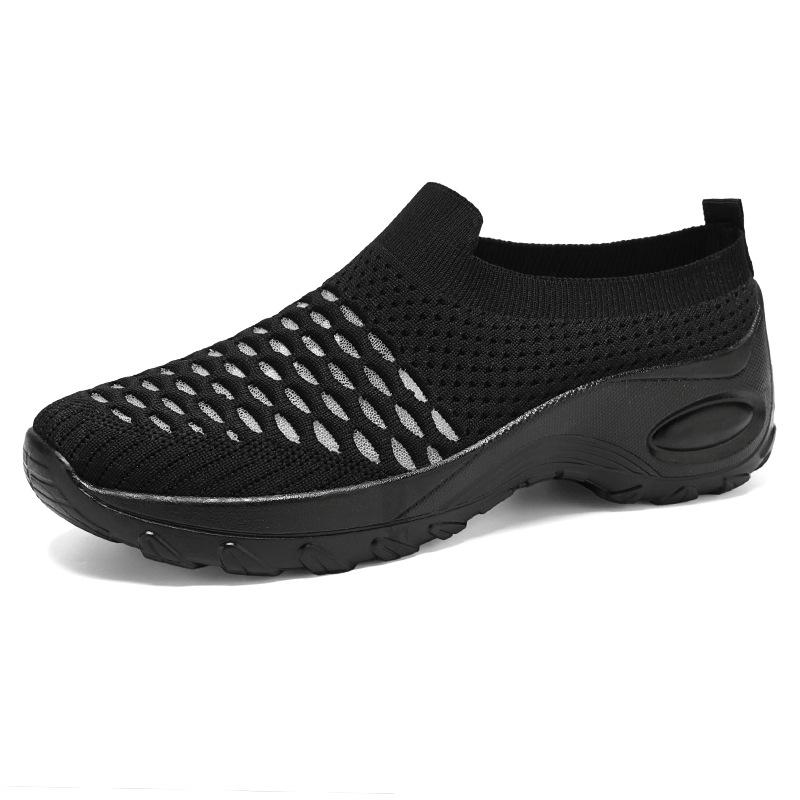 Летняя женская сетчатая обувь большого размера, одинарная обувь, обувь с качающейся подошвой, повседневная дышащая обувь-полубосоножки для мамы 41