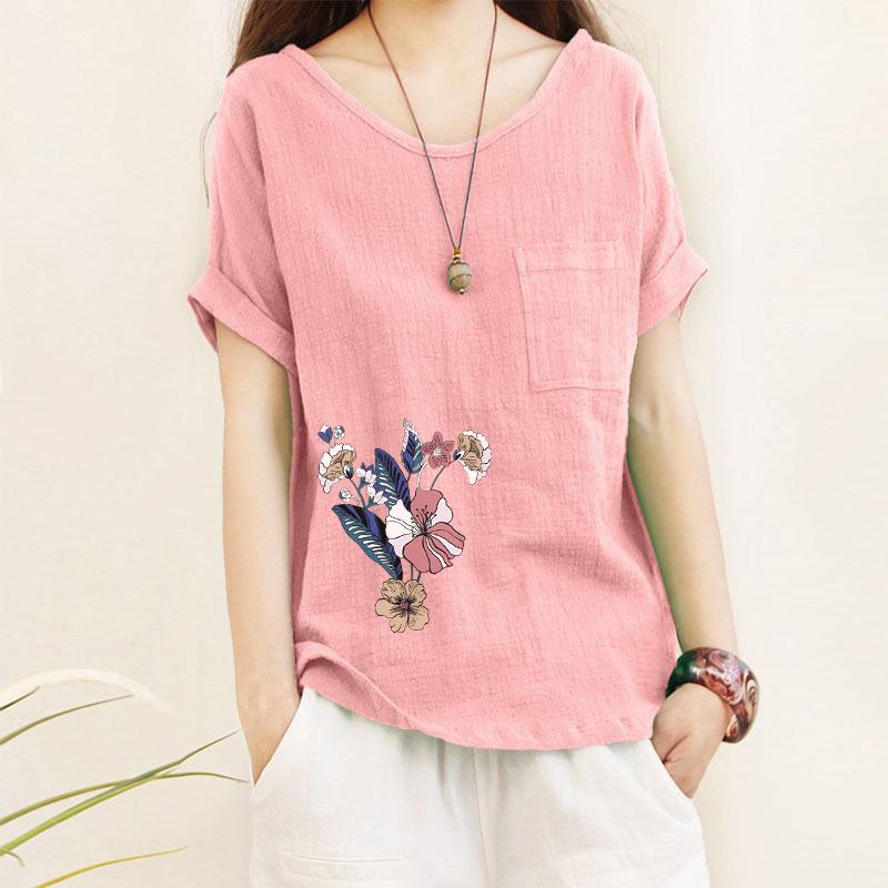 Women s Cotton and Linen Blouse, Large Size Short-sleeved, with Pockets and Lavender Flower Printed Cotton and Linen T-shirt S рожевий
Women s Cotton and Linen Blouse, Large Size Short-sleeved, with Pockets and Lavender Flower Printed Cotton and Linen T-shirt S рожевий