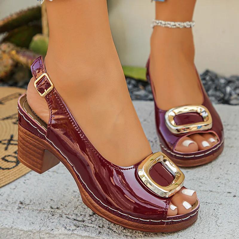 Fashion Elegant Ladies Peep Toe Pumps Spring Summer 2025 Patent Leather Back Strap High Heels Shoes Woman Plus Size Metal Buckle Sandals 43 вино красного
Fashion Elegant Ladies Peep Toe Pumps Spring Summer 2025 Patent Leather Back Strap High Heels Shoes Woman Plus Size Metal Buckle Sandals 43 вино красного