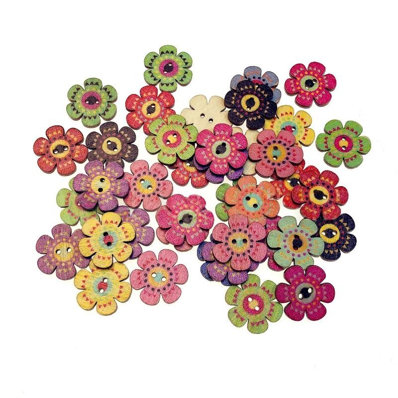 50Pcs 20mm Wood Buttons Mixed Color 2 Holes Flower Shaped Decorative Buttons, Flower Painting Wood Buttons 20mm(0.79inch)
50Pcs 20mm Wood Buttons Mixed Color 2 Holes Flower Shaped Decorative Buttons, Flower Painting Wood Buttons 20mm(0.79inch)