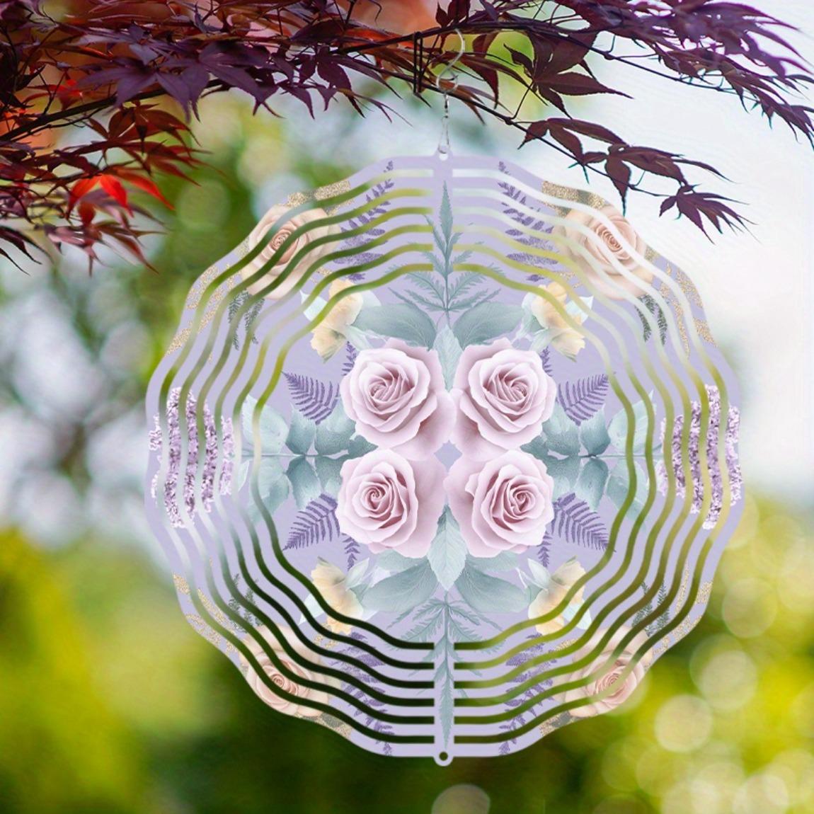 Hanging Wind Spinner with Pink Roses and Green Leaves 360 Degree Rotating Metal Art Chime for Garden Balcony Decor 01A
Hanging Wind Spinner with Pink Roses and Green Leaves 360 Degree Rotating Metal Art Chime for Garden Balcony Decor 01A