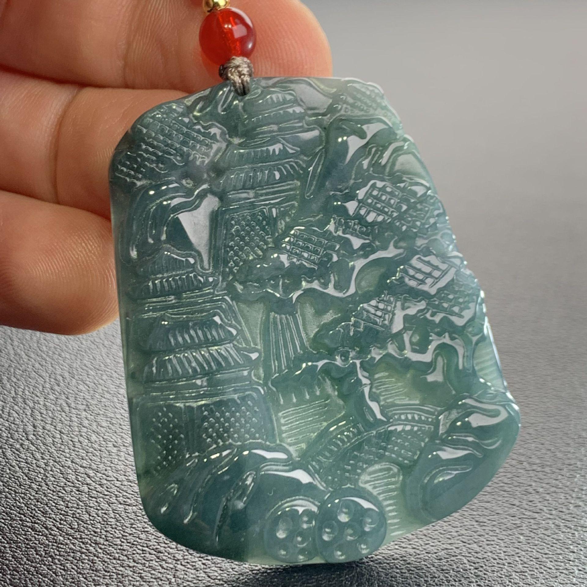 Натуральний Жадеїт класу А Блакитна Вода Багатопредметна Картка Благословення Підвіска-Віяло
Натуральний Жадеїт класу А Блакитна Вода Багатопредметна Картка Благословення Підвіска-Віяло