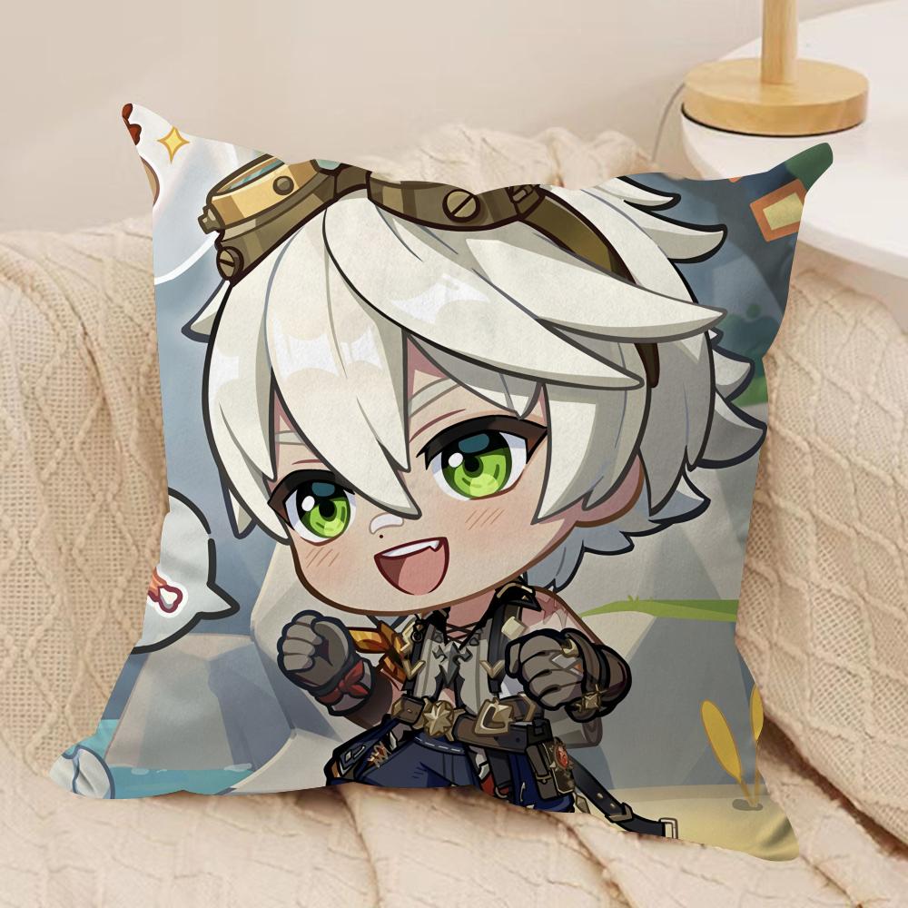 Bennett cute Genshin Impact Cushion Cover Silky Short Plush Invisible Zipper Dustproof Sofa Pillow Case for Home Decor 30x30cm
Bennett cute Genshin Impact Cushion Cover Silky Short Plush Invisible Zipper Dustproof Sofa Pillow Case for Home Decor 30x30cm