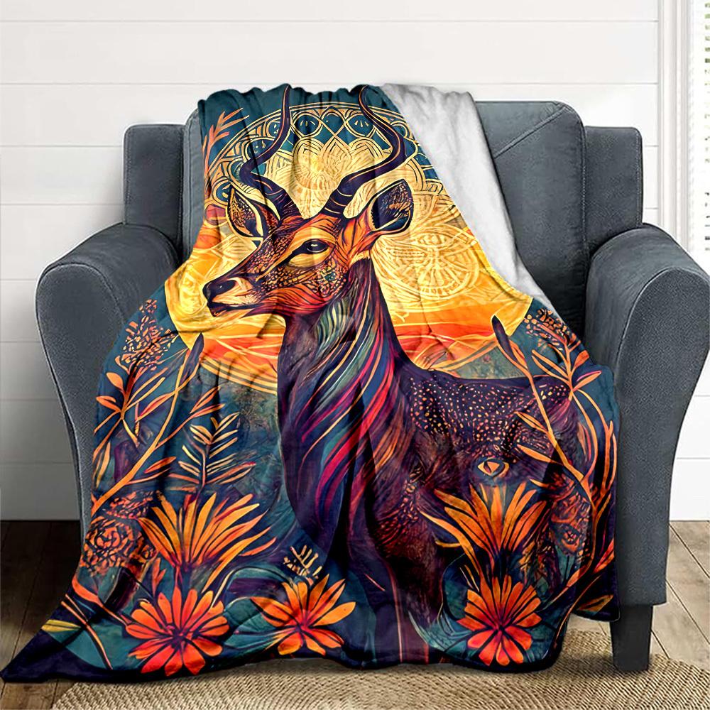 1pc Deer Mandala Artwork Blanket Lightweight Flannel Blanket Throw Blanket For Sofa, Bed, Travel, Camping, Livingroom, Office, Couch, Chair, And Bed y 100x150cm
1pc Deer Mandala Artwork Blanket Lightweight Flannel Blanket Throw Blanket For Sofa, Bed, Travel, Camping, Livingroom, Office, Couch, Chair, And Bed y 100x150cm