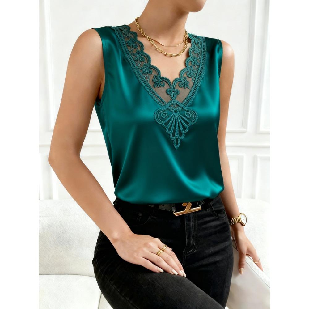 Big Size Lace Base Tank Top - Summer Women s Loose V-neck Sleeveless Top 3XL зелений
Big Size Lace Base Tank Top - Summer Women s Loose V-neck Sleeveless Top 3XL зелений