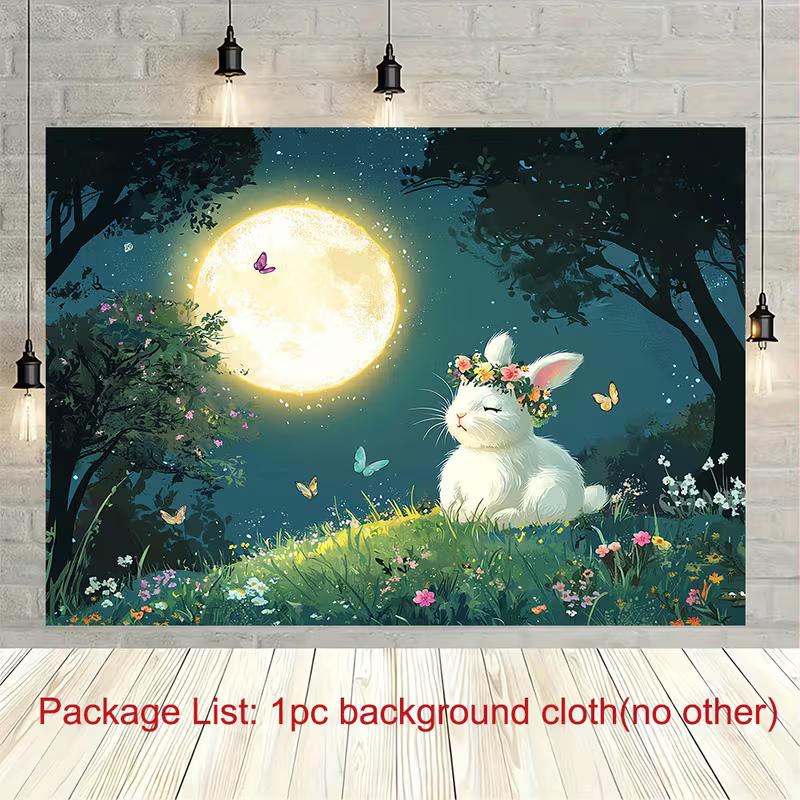 2D White Rabbit Backdrop, Night Moon Garden Bunny Background for Birthday Party 47.2x31.5inch/120*80cm
2D White Rabbit Backdrop, Night Moon Garden Bunny Background for Birthday Party 47.2x31.5inch/120*80cm