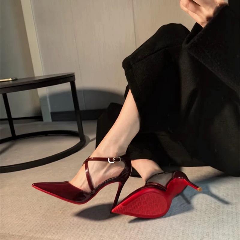 New! Cross word with bag head sandals thin heel pointed royal sister sexy nightclub red sole high heels cut men and women 39
New! Cross word with bag head sandals thin heel pointed royal sister sexy nightclub red sole high heels cut men and women 39