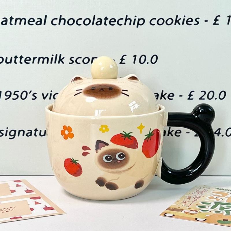 Birthday gifts for girls, cute Siamese cat ceramic mugs, couple drinking cups, girlfriends souvenirs, gift boxes. 301-400ml
Birthday gifts for girls, cute Siamese cat ceramic mugs, couple drinking cups, girlfriends souvenirs, gift boxes. 301-400ml