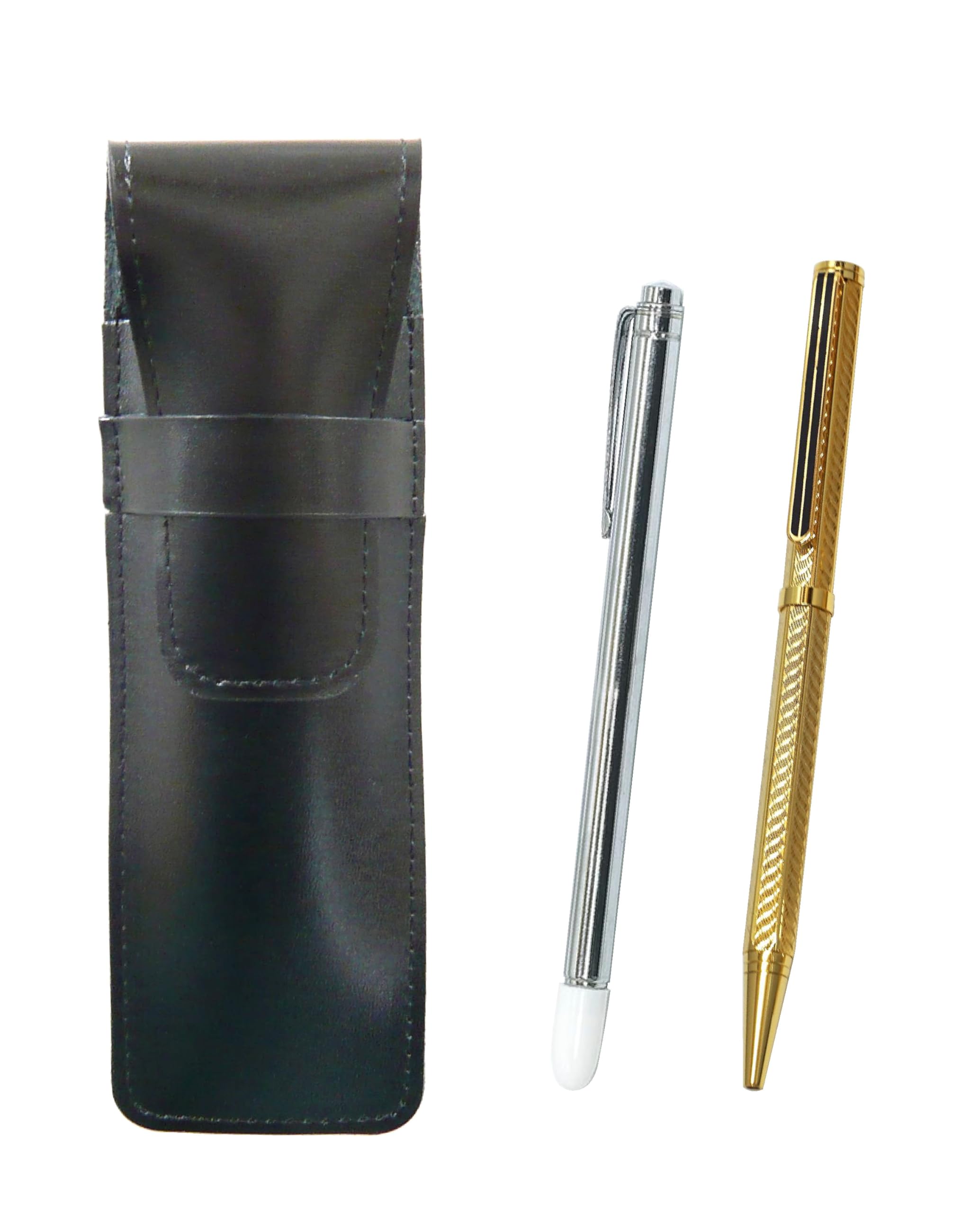 Slim cowhide pencil case black metal indicator rod and brass hexagonal rotating gold ballpoint pen set gold ASB-701S-6KSBP-K
Slim cowhide pencil case black metal indicator rod and brass hexagonal rotating gold ballpoint pen set gold ASB-701S-6KSBP-K